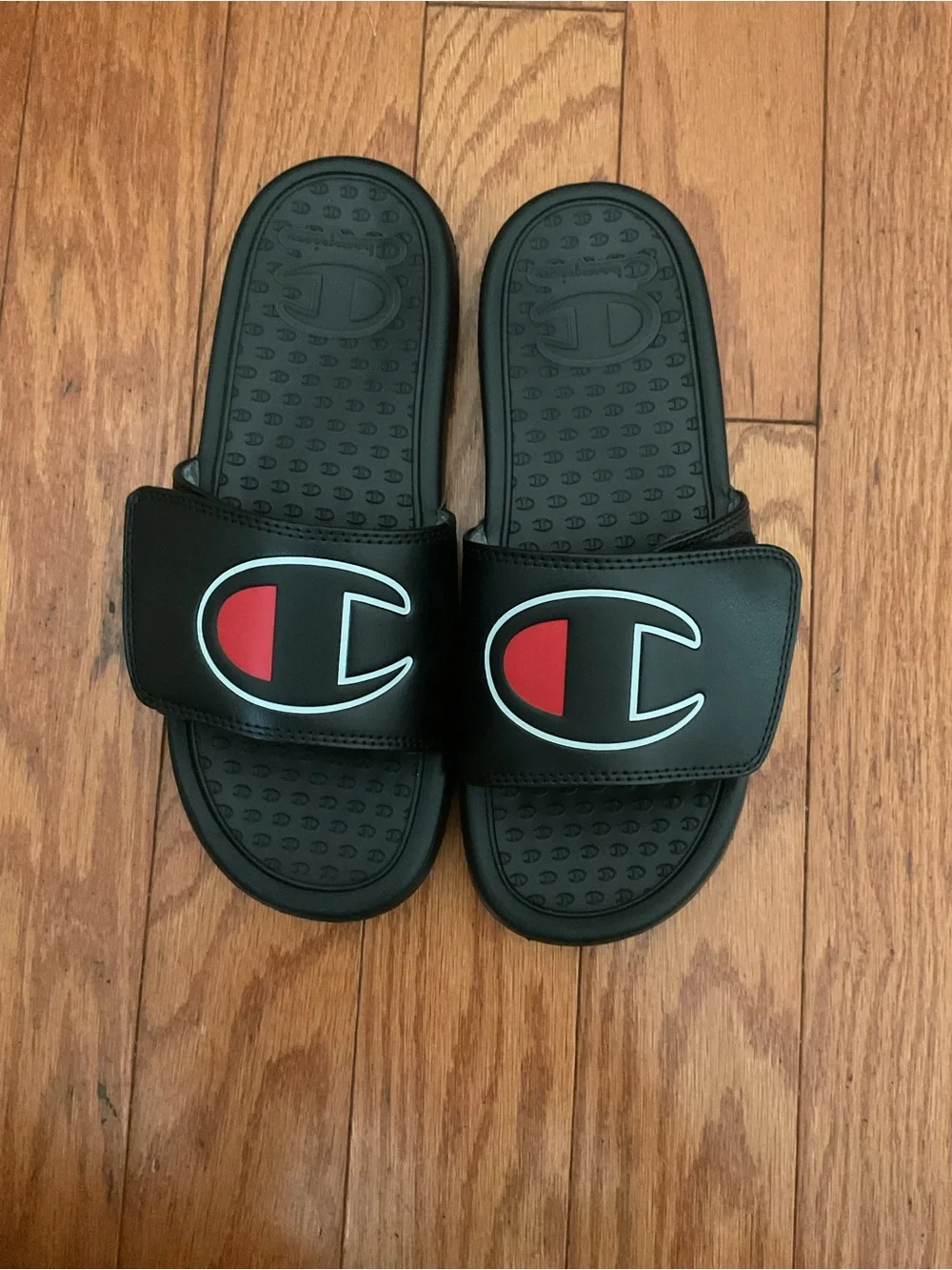Champion Black Slides with Logo - Brand New - Unisex